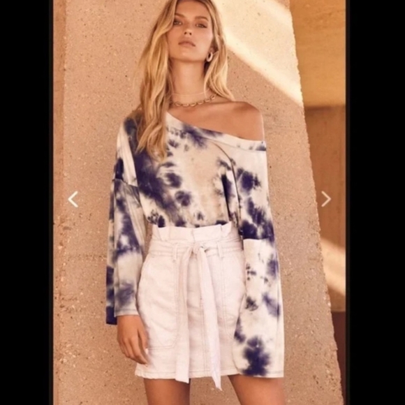 Free People Splendor in the Grass Cream Paper Bag Waist Mini Skirt Size 2 - Picture 6 of 14